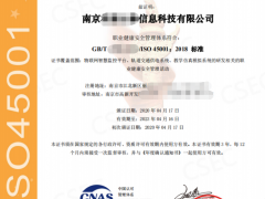 ISO45001職業(yè)健康安全管理體系認(rèn)證證書 ISO三體系認(rèn)證